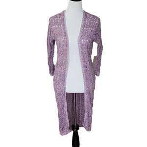 Aeropostale Long Open Front and Open Weave Cardigan Size X-Small‎